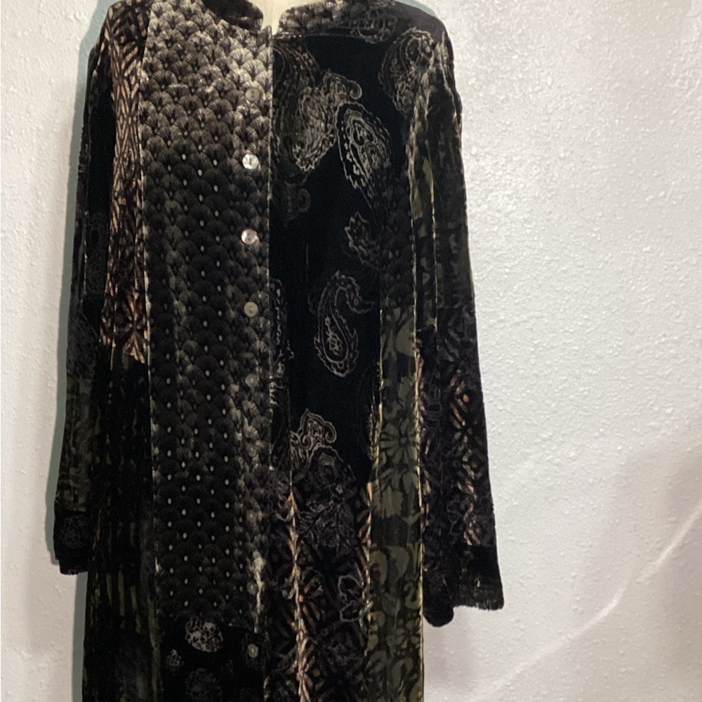 Koos Vintage of course velvet tunic button up blouse size 1X